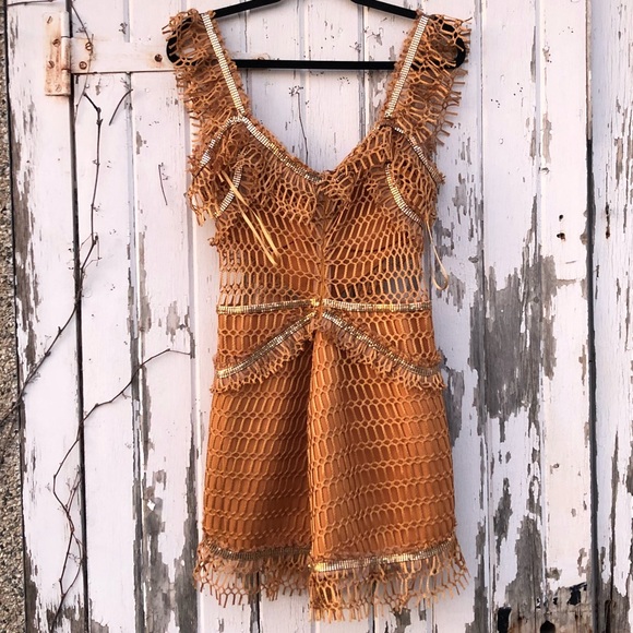 Raisa Vanessa Chainmail Mini Dress 36 XS Fringe - Picture 6 of 15